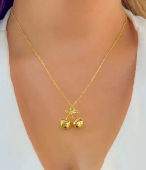 Collar Cerezas en Rodio Dorado