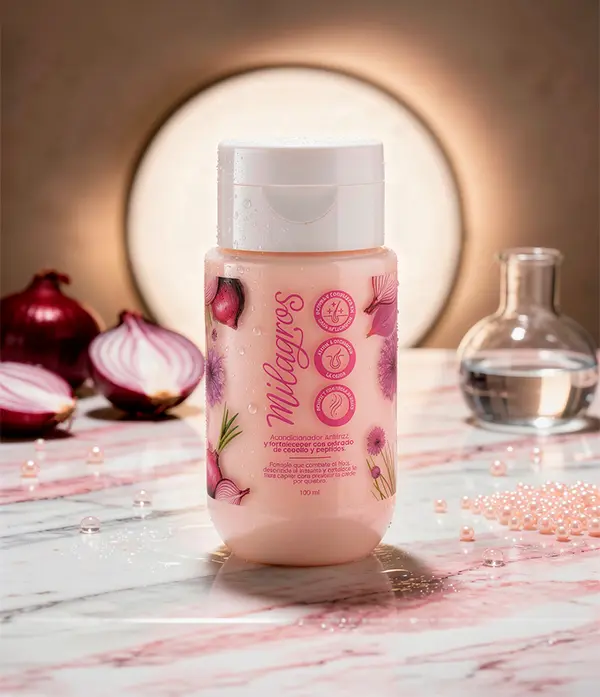 Milagros acondicionador antifrizz con extracto de cebolla y péptidos