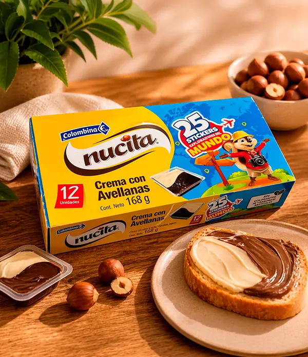 Nucita Crema con Avellanas Colombina 12 Unidades