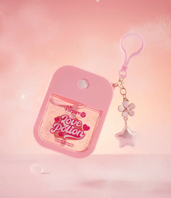 Purpure Love Potion Splash Corporal con Brillito y Llavero
